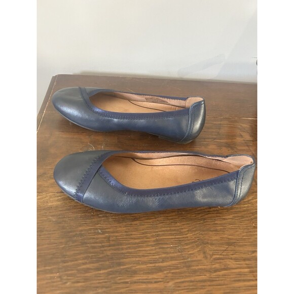 Vionic CAROLL Ballet Flat Shoes Navy Blue Arch Support Size 7.5 Preppy Classic - Picture 7 of 8